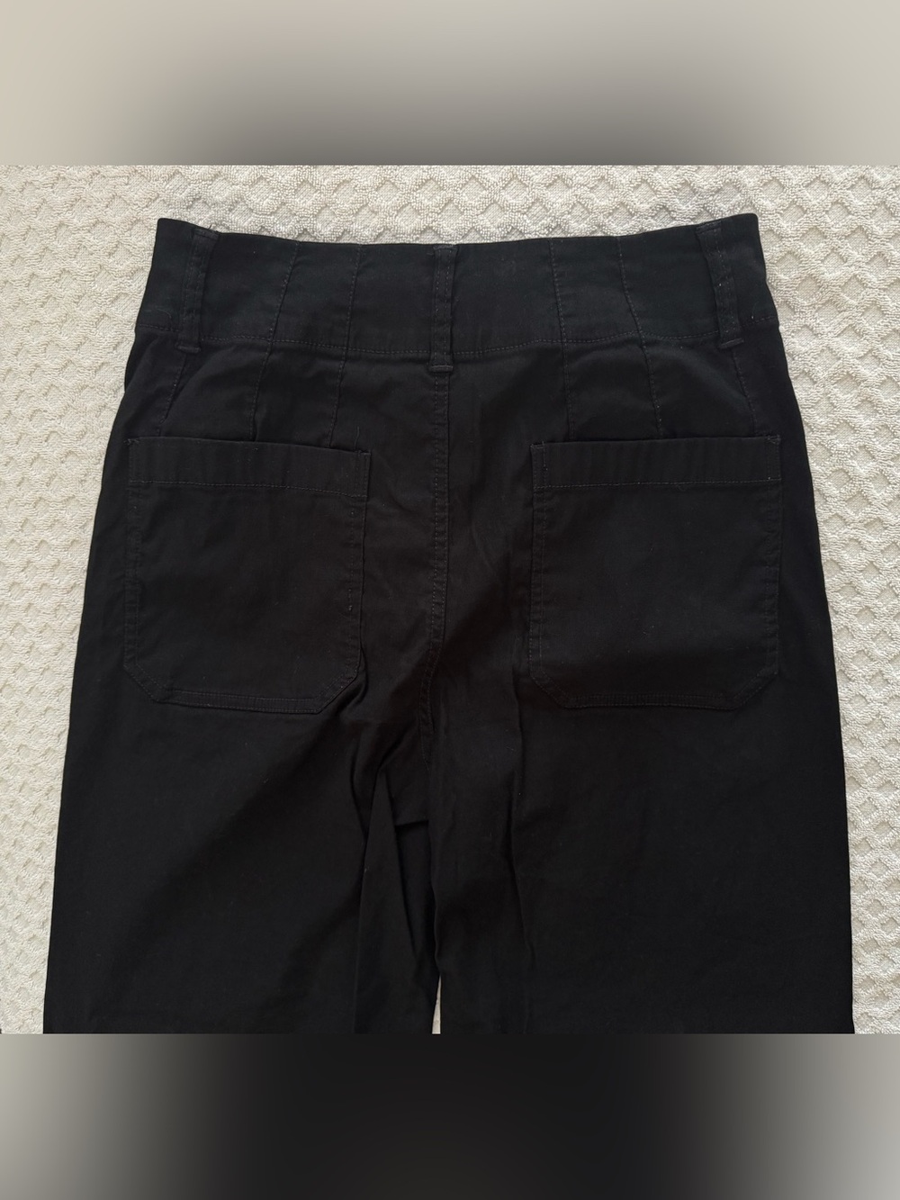 Maeve Anthropologie Colette Cropped Wide Leg Pant Black Magic Fabric Linen 28 - Picture 7 of 14